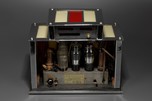 Radio-Glo Stained Glass + Chrome Radio in Red with Cream - Exceptional